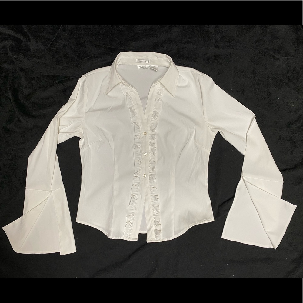 Charlotte Russe Button Down Top Stretch Large
